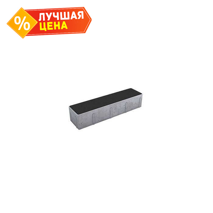 Плитка тротуарная Прямоугольник (Ла-Линия) В.11.П.10 гладкий черный 400х100х100 мм