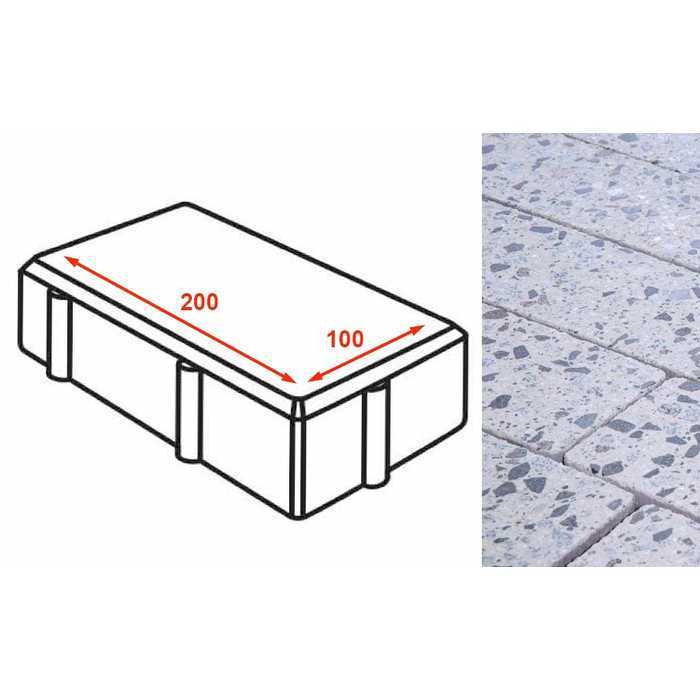 Плитка тротуарная Готика Granite FINERRO, брусчатка, Грис Парга 200х100х80 мм