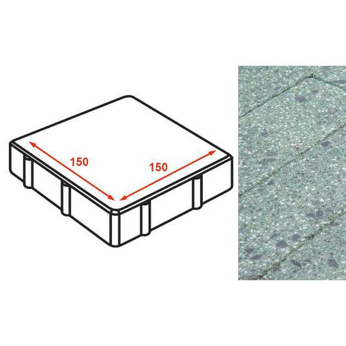 Плита тротуарная Готика Granite FINERRO, квадрат, Порфир 150х150х80 мм